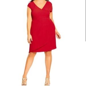 NWT City Chic Classic Wrap Dress Lust Red